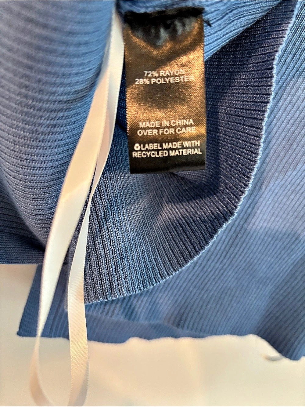 by&by Blue Ribbed Button Front Tank NWT - Picture 5 of 5